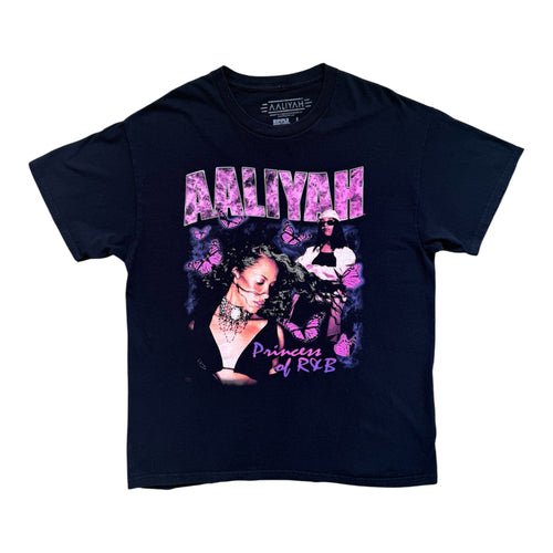 T-Shirt Vintage Aaliyah Princess of R&B Papillons Noir