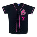 Jersey Baseball Vintage Crest #7 Noir Rose