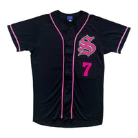 Jersey Baseball Vintage Crest #7 Noir Rose