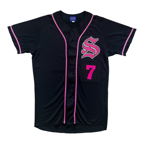 Jersey Baseball Vintage Crest #7 Noir Rose