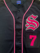Jersey Baseball Vintage Crest #7 Noir Rose