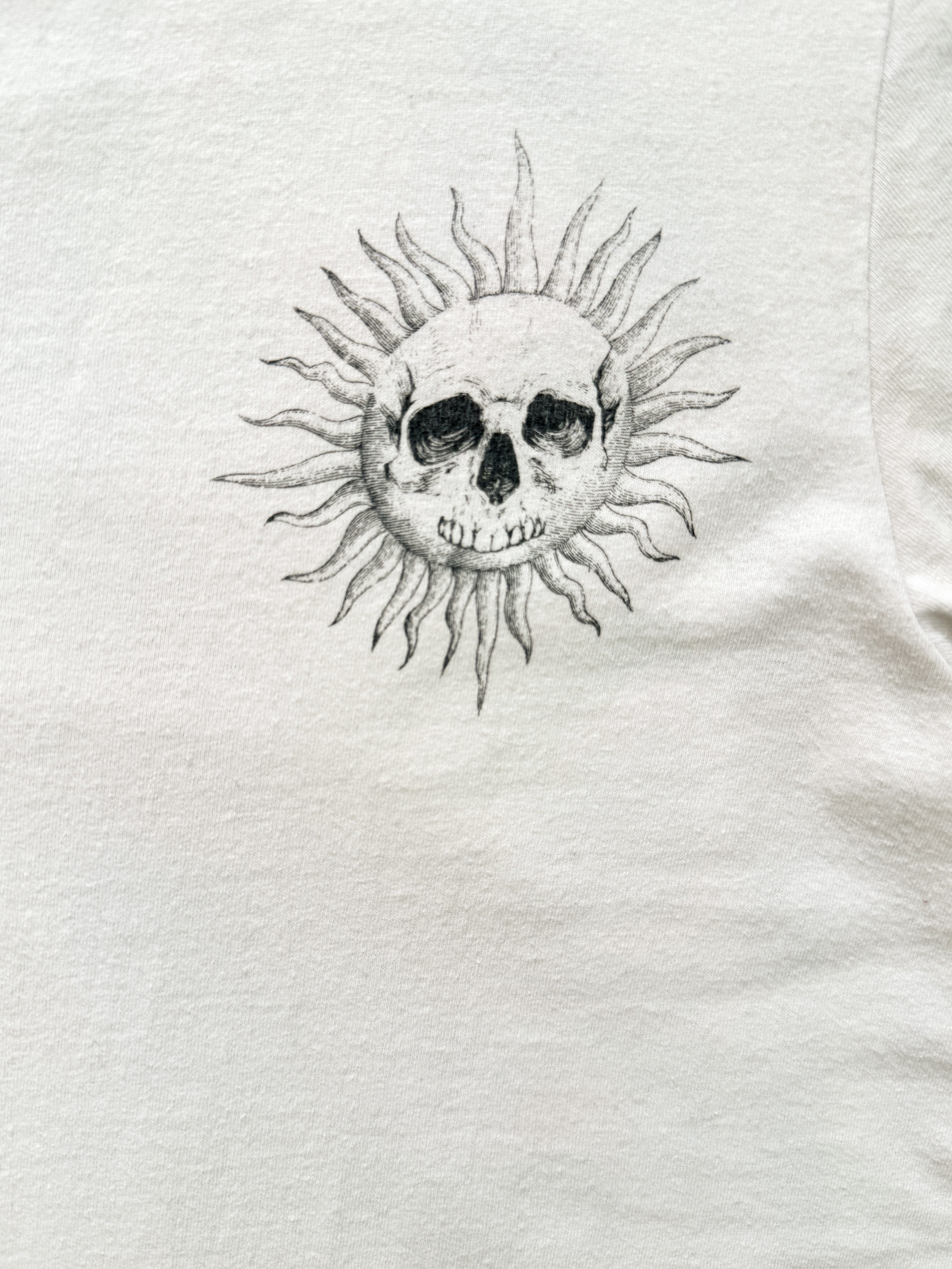 T-Shirt Vintage Chemistry Skull Solaire Psychédélique Blanc