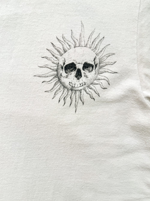 T-Shirt Vintage Chemistry Skull Solaire Psychédélique Blanc