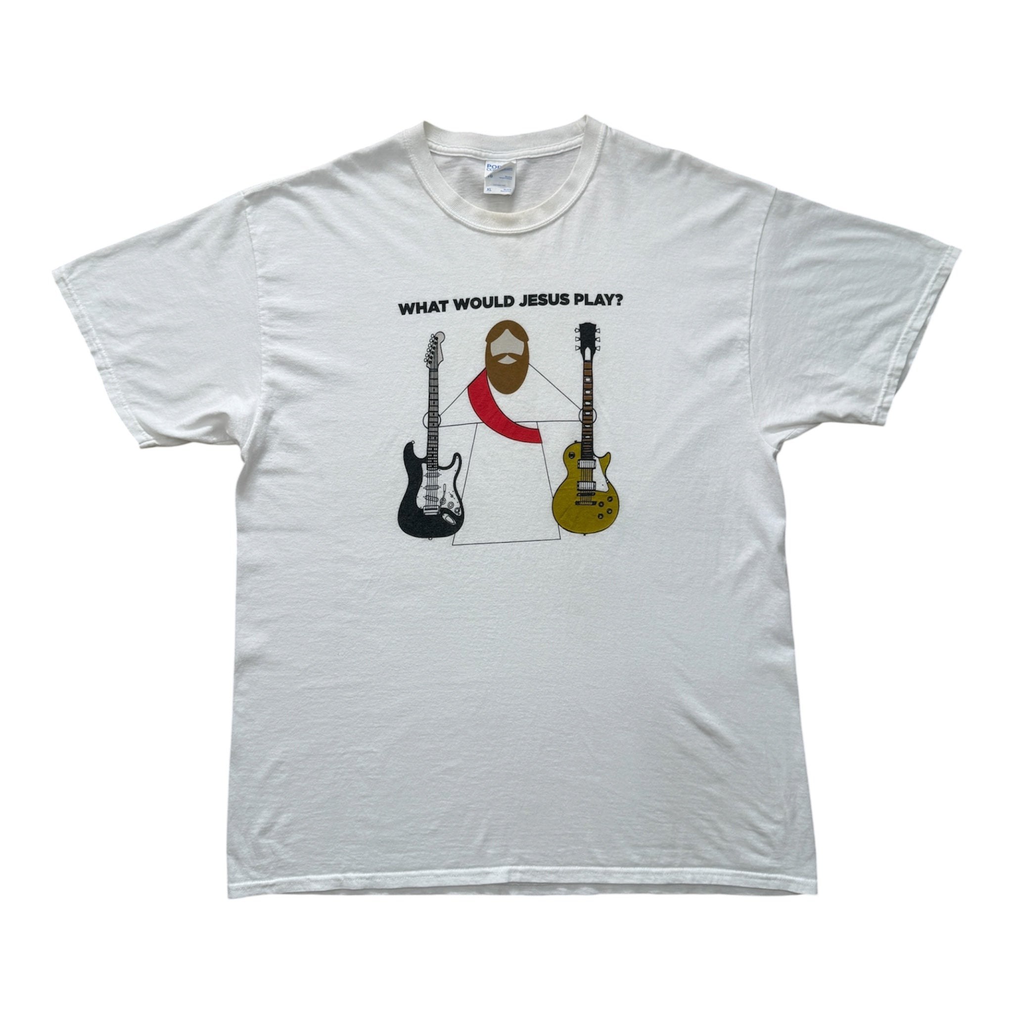 T-Shirt Vintage "What Would Jesus Play?" Blanc