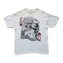 T-Shirt Vintage King & Queen of Hearts Skull Tattoo Art Blanc