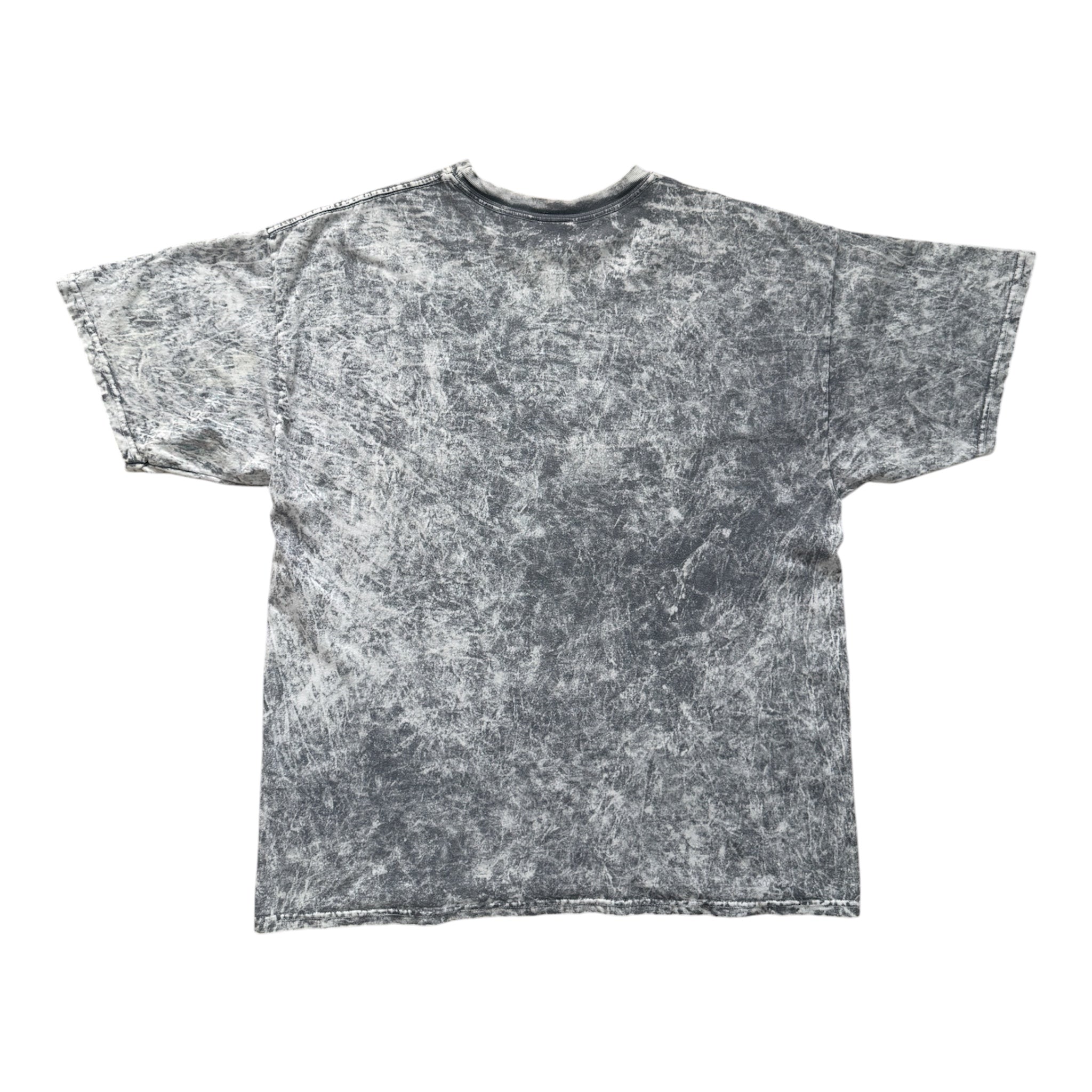 T-Shirt Vintage Polar Wolf All-Over Print Acid Wash Gris
