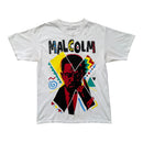 T-Shirt Vintage Reason "Malcolm X" Pop Art 90s Blanc