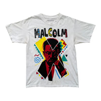 T-Shirt Vintage Reason "Malcolm X" Pop Art 90s Blanc