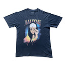T-Shirt Vintage Aaliyah Portrait Bleu Marine