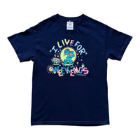 T-Shirt Vintage "I Live For Weekends" Dino Bleu Marine