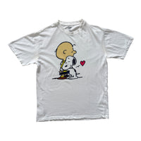 T-Shirt Vintage Snoopy & Charlie Brown Peanuts Blanc