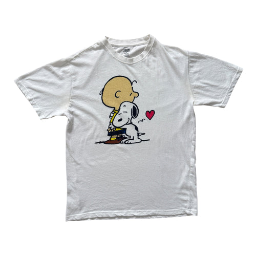 T-Shirt Vintage Snoopy & Charlie Brown Peanuts Blanc