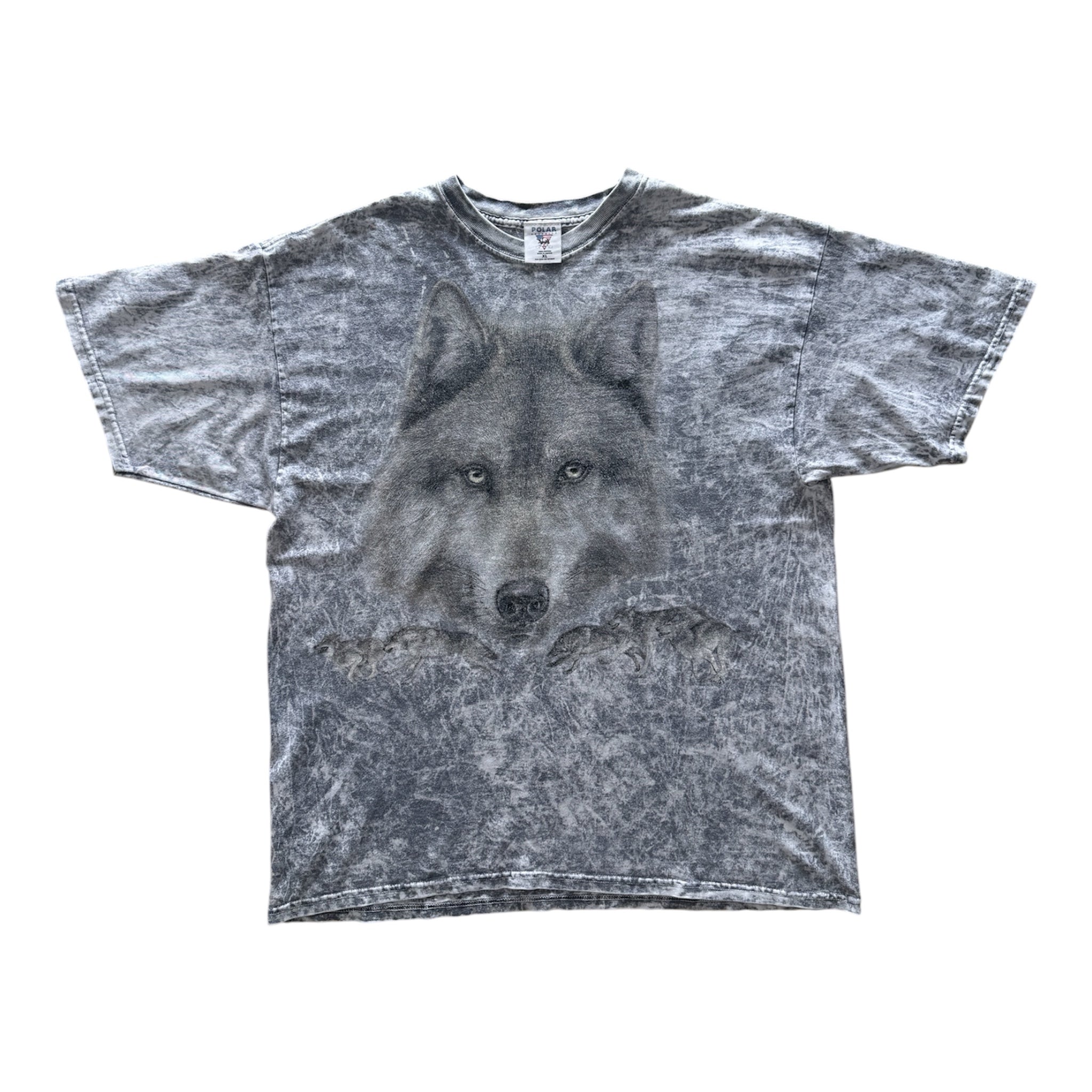 Wolf Face All-Over Print Tee — Vintage Nature